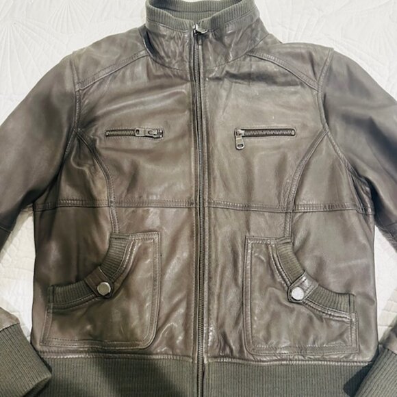 Marc New York Leather Racer Style Jacket - Picture 1 of 8